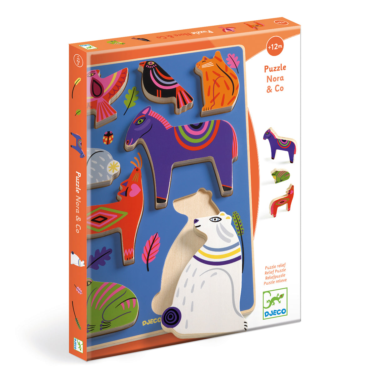 DJ01065 wooden relief puzzle Nora & co