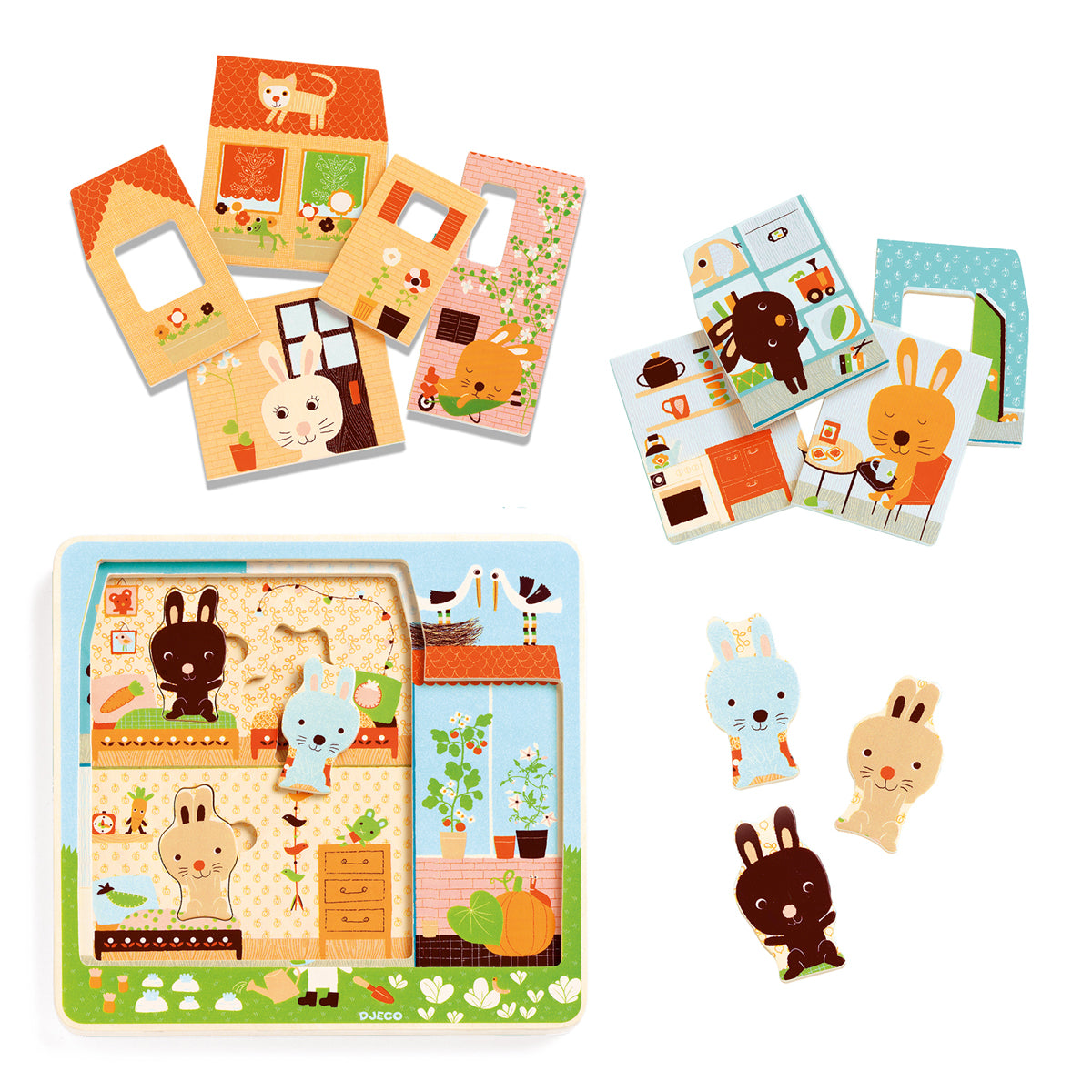 Djeco Chez Carrot wooden puzzle DJ01480