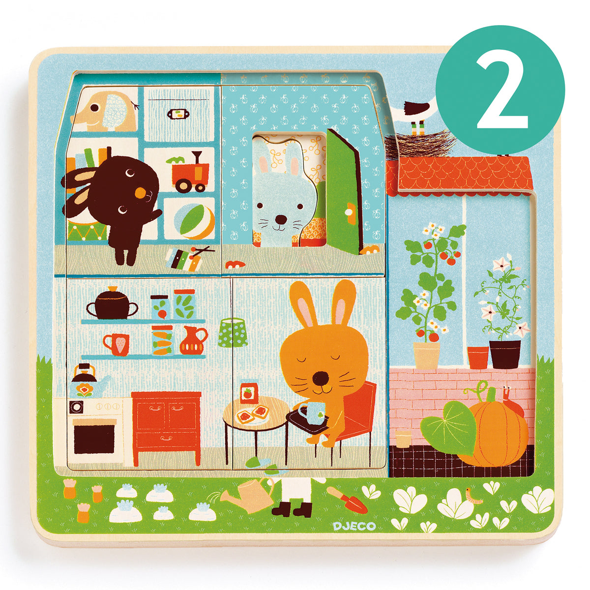 Djeco Chez Carrot wooden puzzle DJ01480