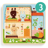 Thumbnail for Djeco Chez Carrot wooden puzzle DJ01480
