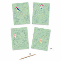 Thumbnail for Pastel Scratch Cards Djeco Fantasy Garden small gifts 3-6 years