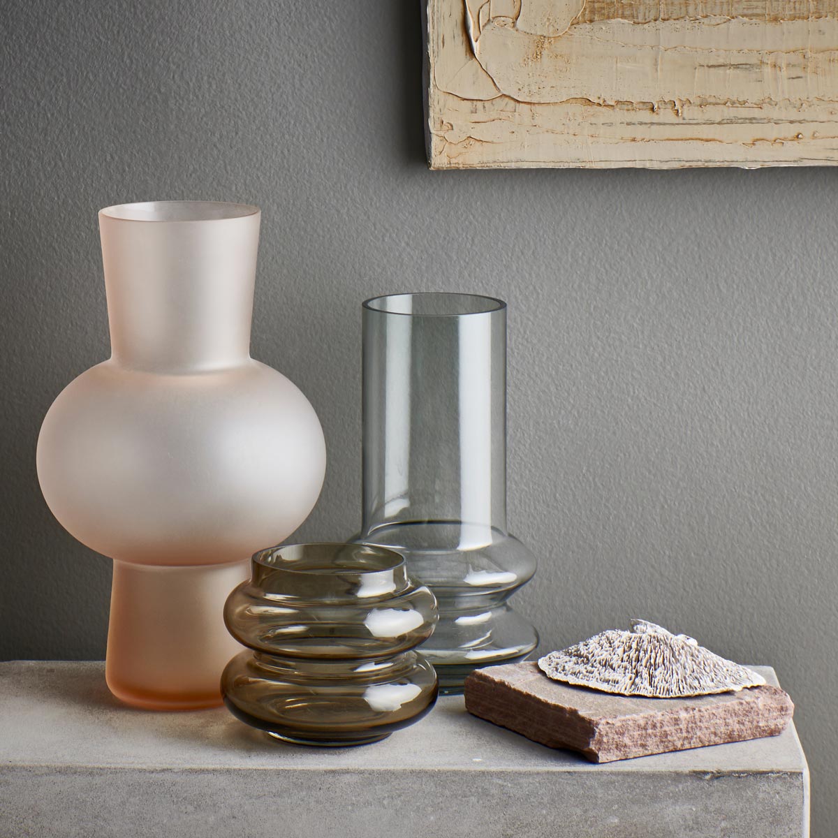 HKLIVING Glass Flower Vase Matt Peach AGL4451