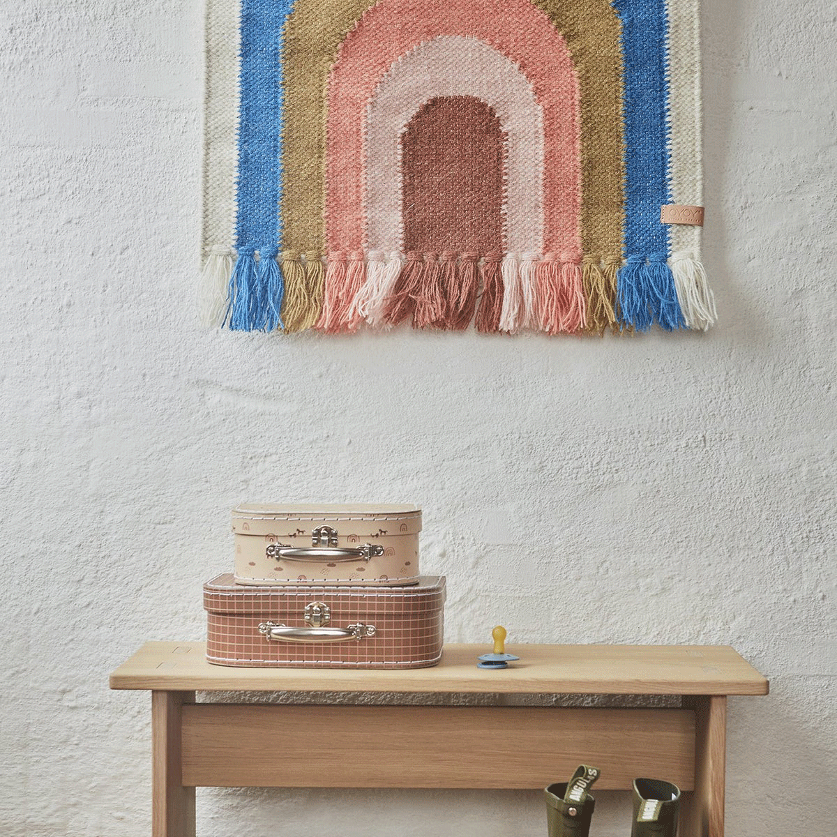 Follow the Rainbow Rug - Mini Wall Rug Blue