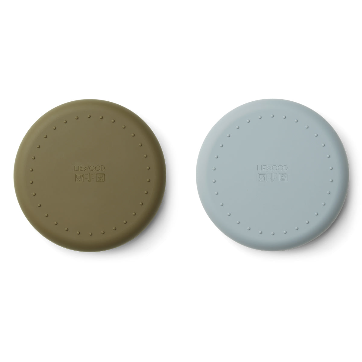 Liewood Gordon Plate 2 Pack - Mr bear blue fog/khaki mix silicone