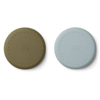 Thumbnail for Liewood Gordon Plate 2 Pack - Mr bear blue fog/khaki mix silicone