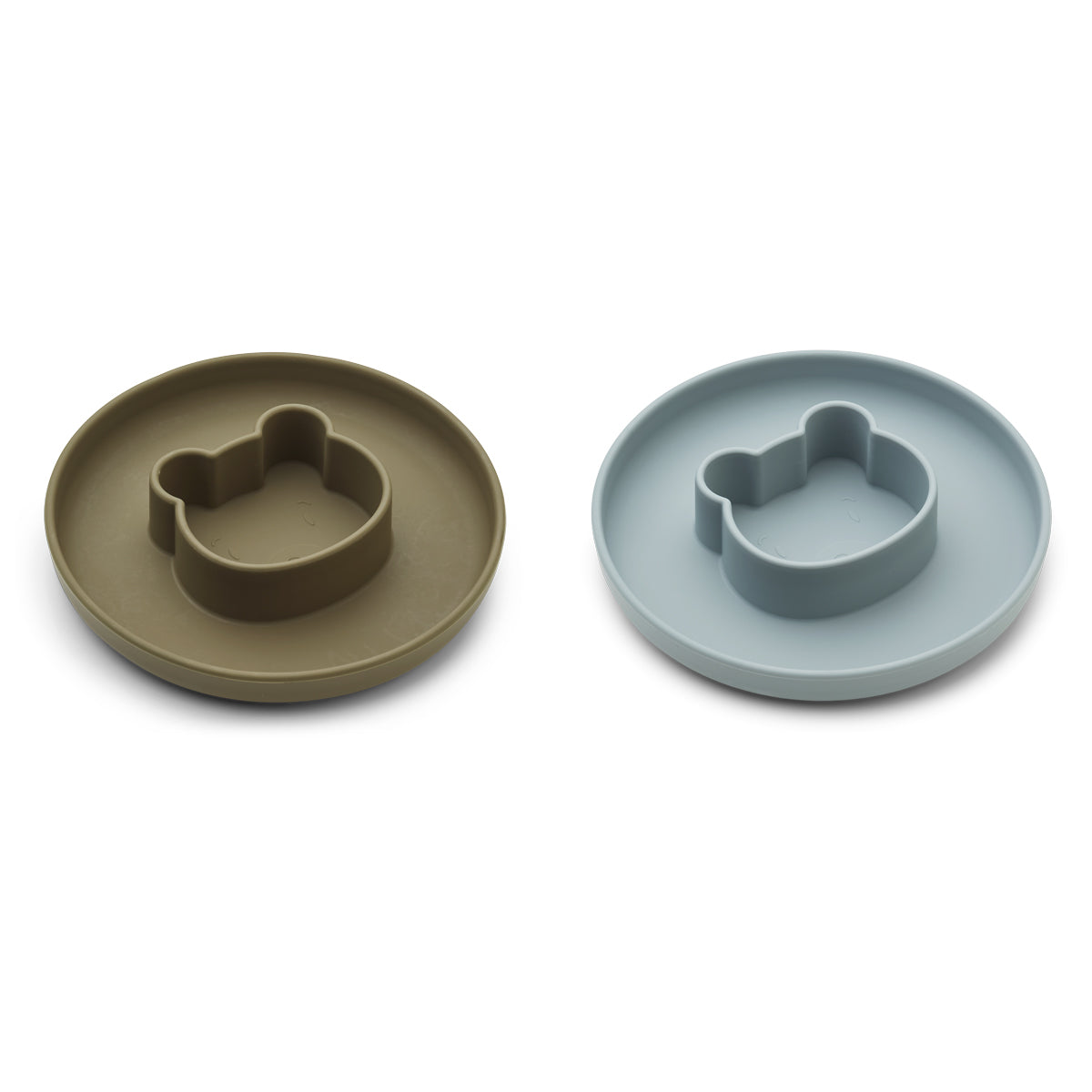 Liewood Gordon Plate 2 Pack - Mr bear blue fog/khaki mix silicone