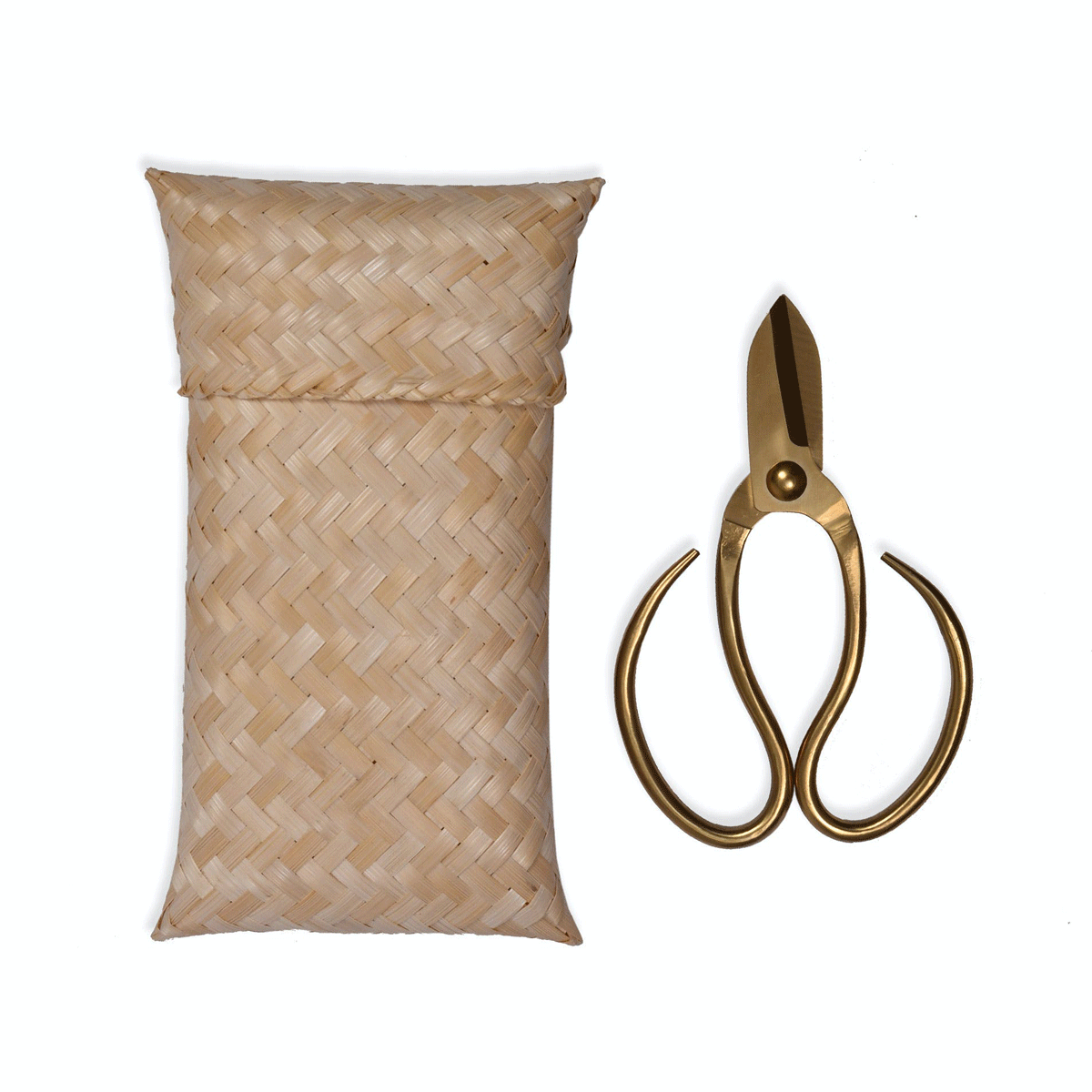 Garden Scissors in bamboo bag