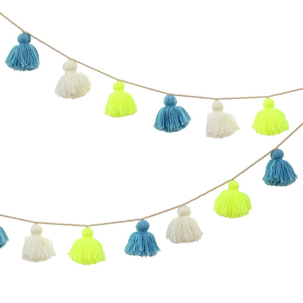 Meri Meri Blue Wool Tassel Garland