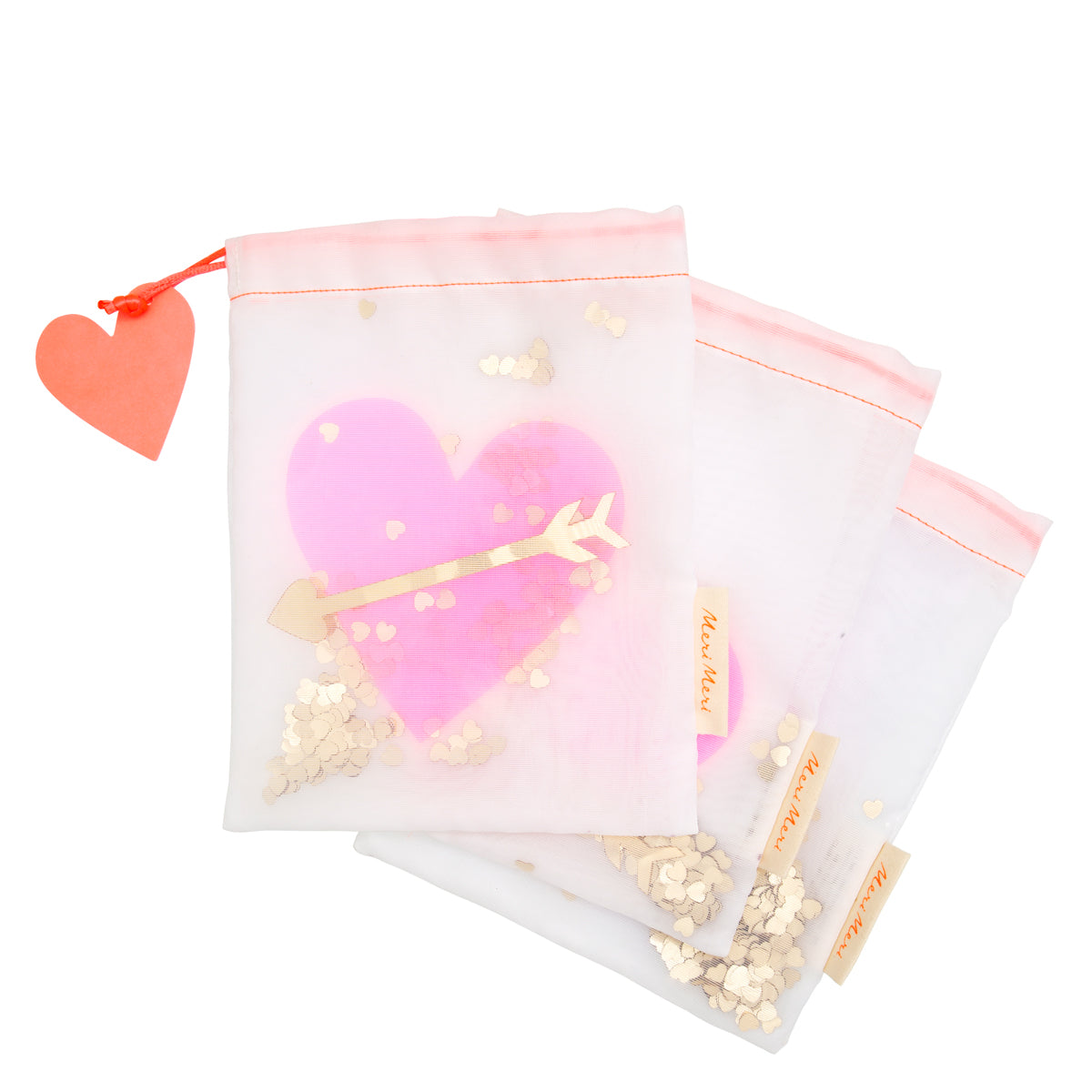 Meri Meri Heart Shaker Medium Gift Bags
