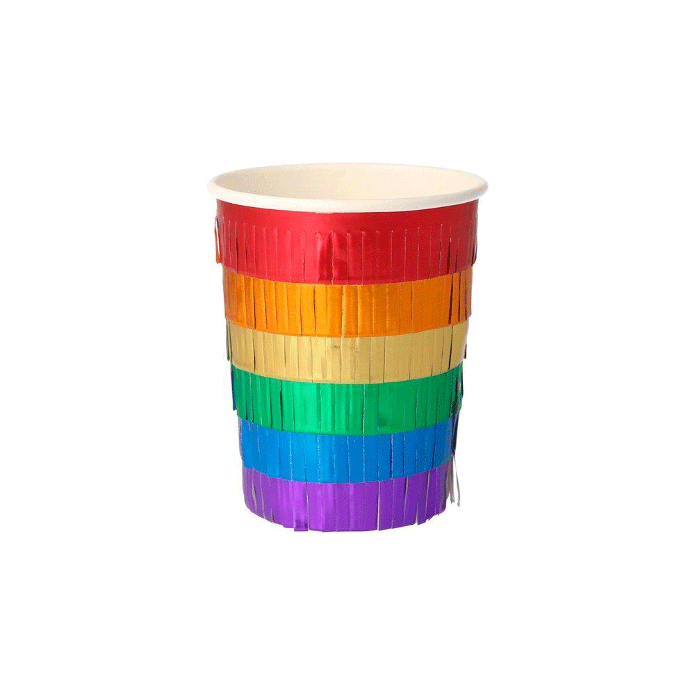 Meri meri Rainbow Fringe Party Cups (set of 8)