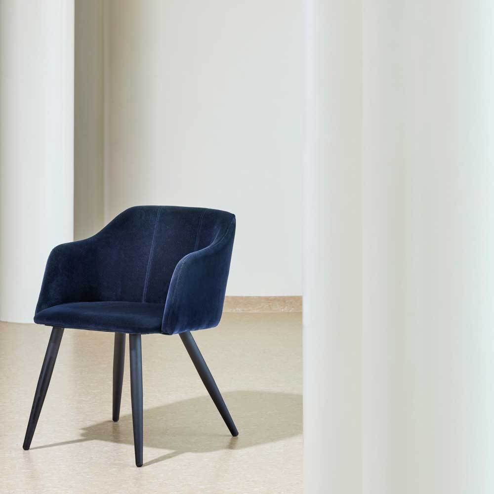 Pernilla chair blue Broste Copenhagen Velvet dining chair