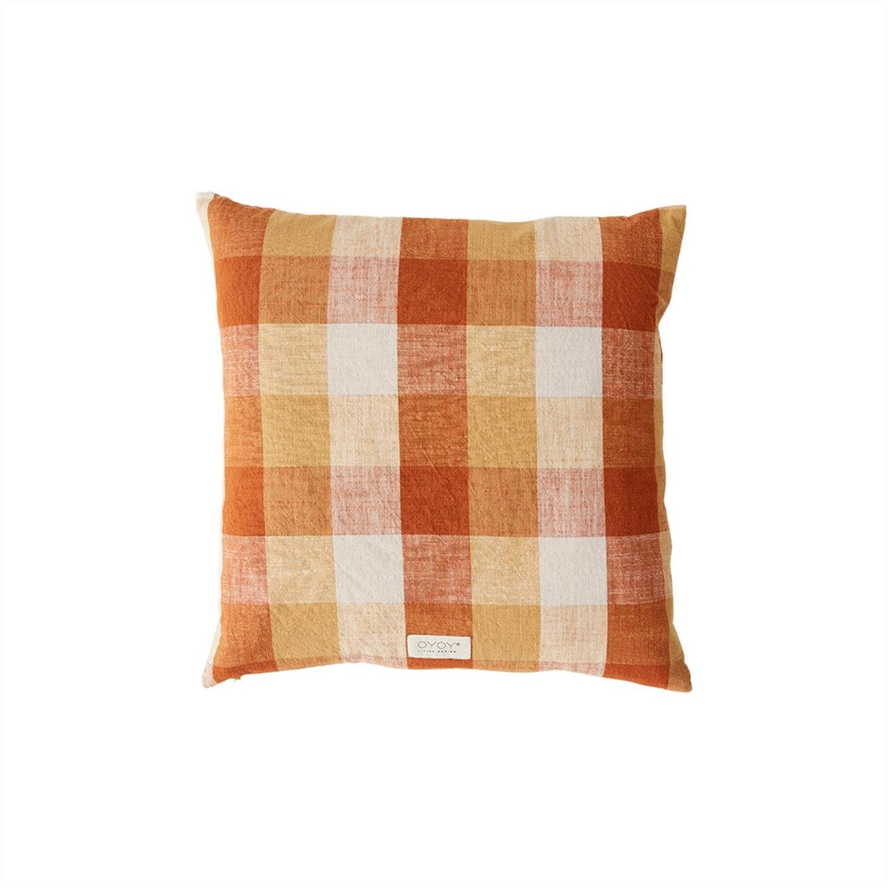 Kyoto Checker Cushion - Dark Sienna