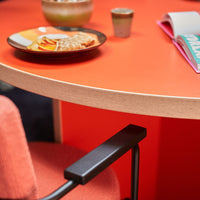 Thumbnail for HK Living Dining Table Orange Round 130cm CTA4018