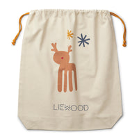 Thumbnail for Liewood Reindeer Dust bag Holiday Christmas stocking organic cotton