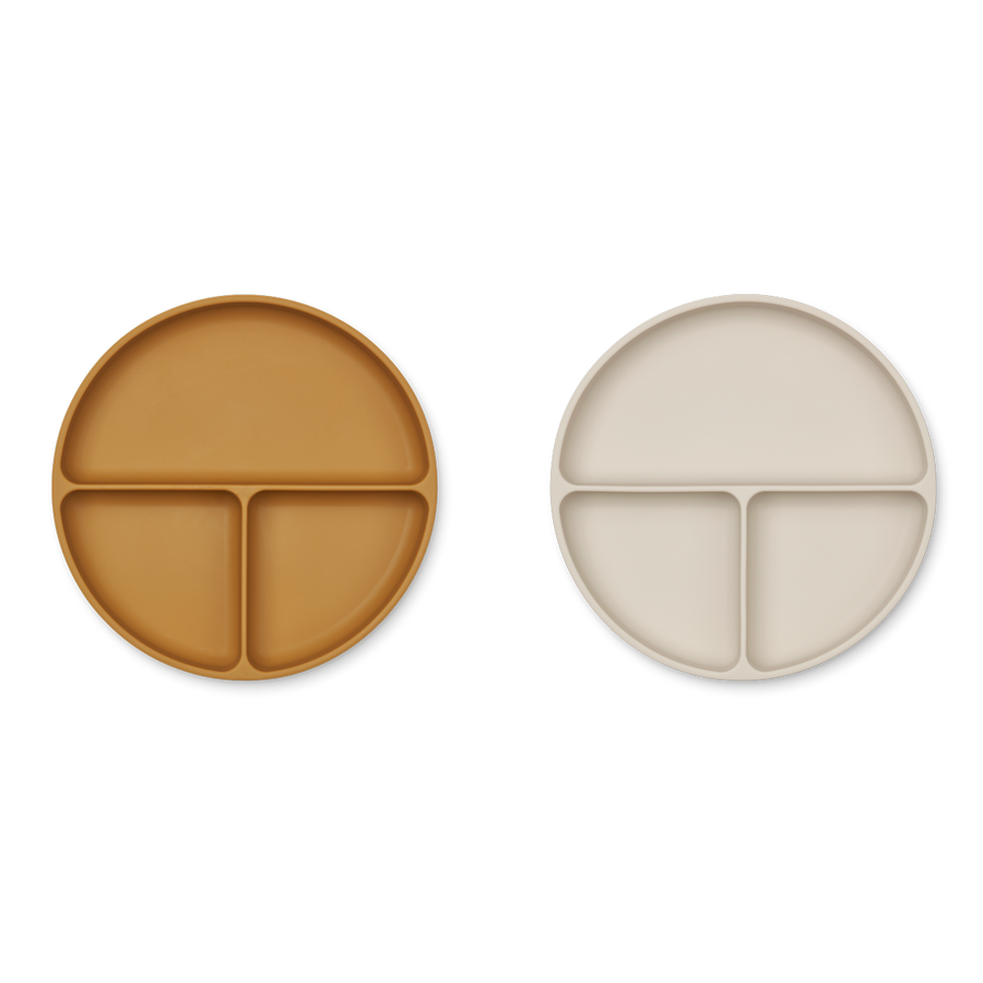 Liewood Harvey divider plate 2 pack - Golden Caramel Sandy Mix