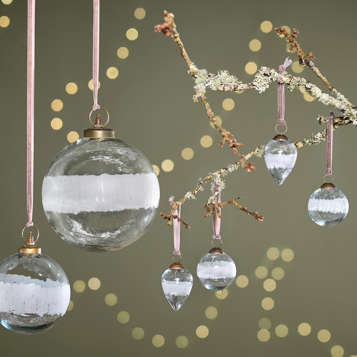 Nkuku Anara Etched Bauble - Clear