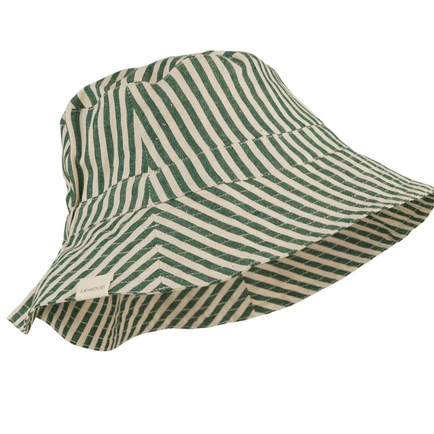 Sander Bucket Hat 9-12 months Stripe Garden Green / Sandy