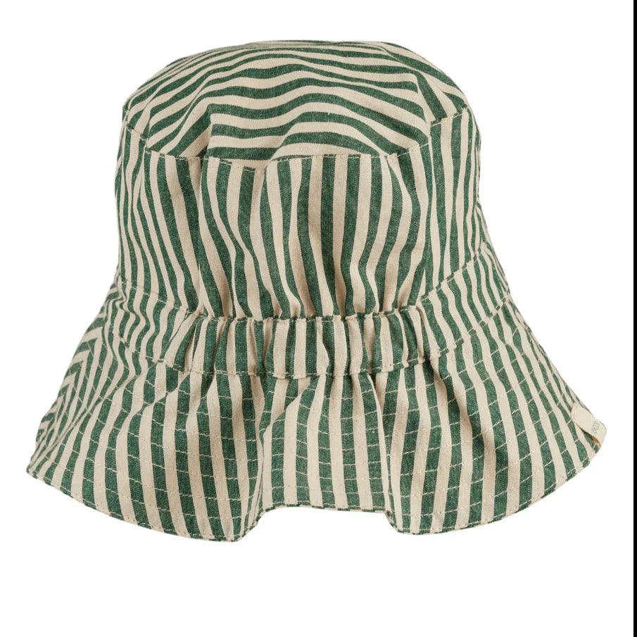 Sander Bucket Hat 9-12 months Stripe Garden Green / Sandy