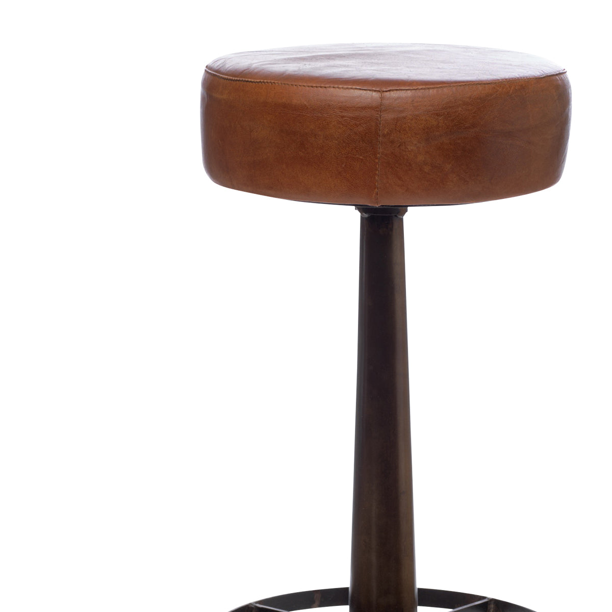 Narwana Leather Round Stool