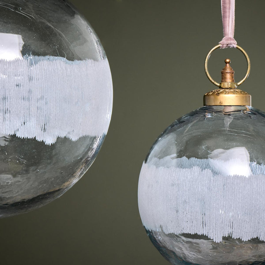 Nkuku Anara Etched Bauble - Clear