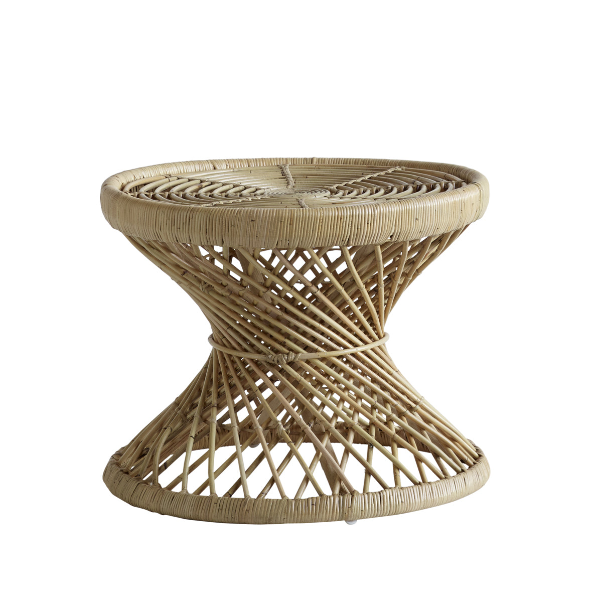 Tine K Design Table in Rattan, D.60 X H47 CM, Nature