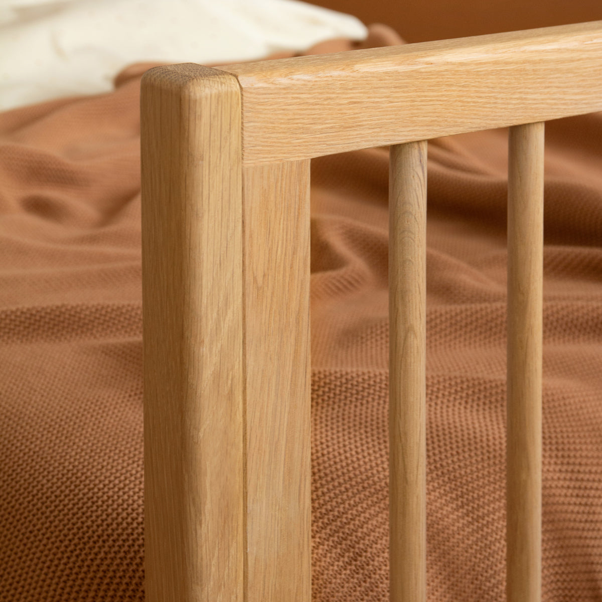 Pure Oak Wood Single Bed