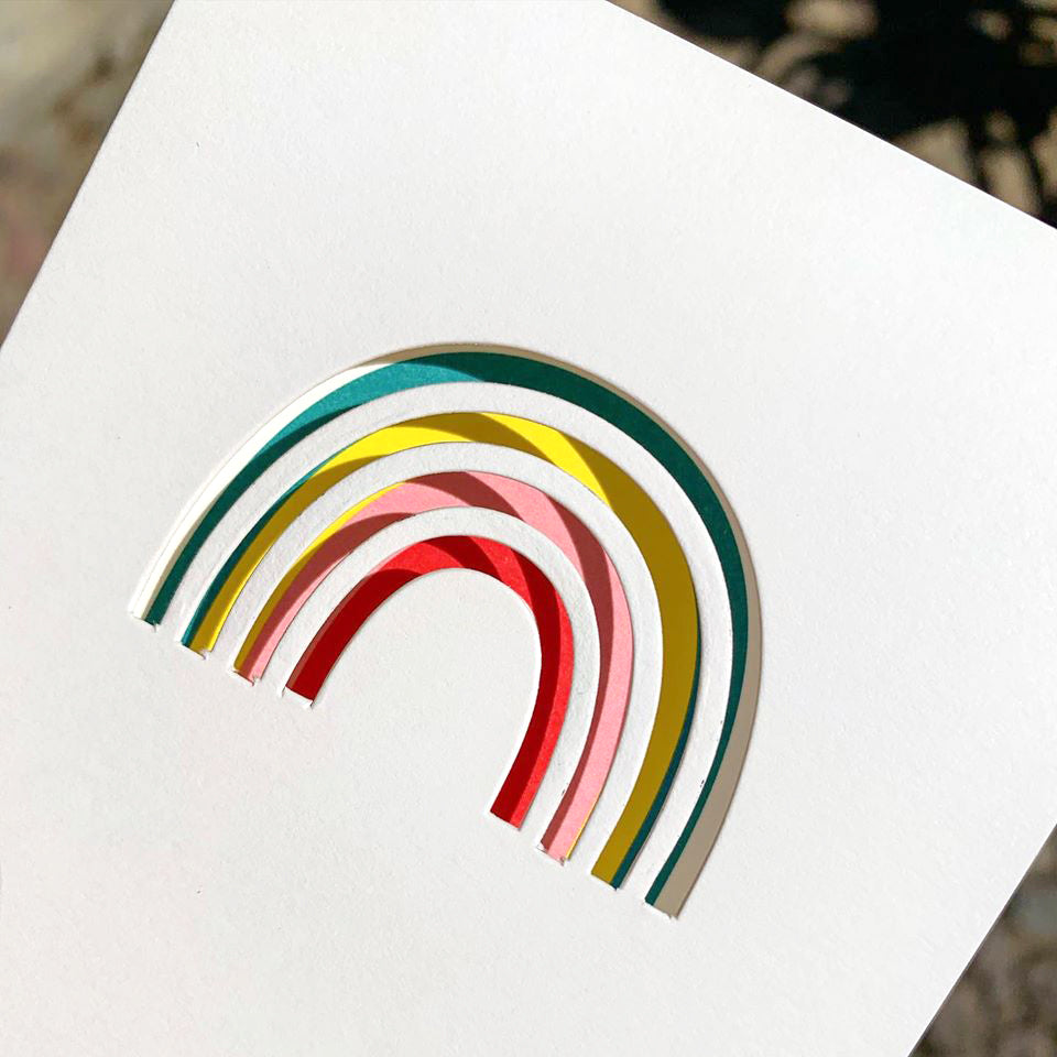 Rainbow Cut&make die cut greetings cards handmade in Berlin