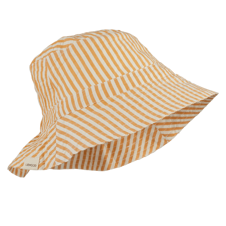 Liewood Sander bucket hat - Y/D stripe: Mustard/white