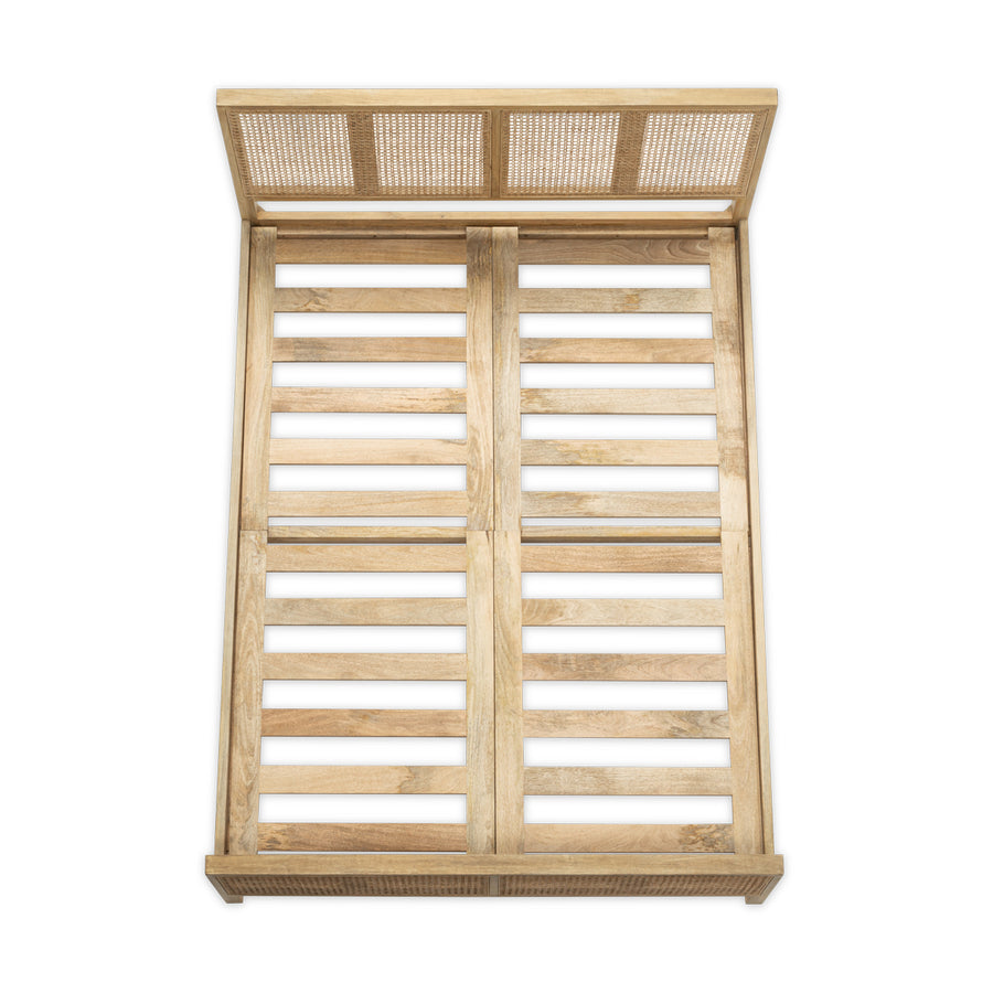 Nkuku Saharsa Cane & Mango Wood Bed