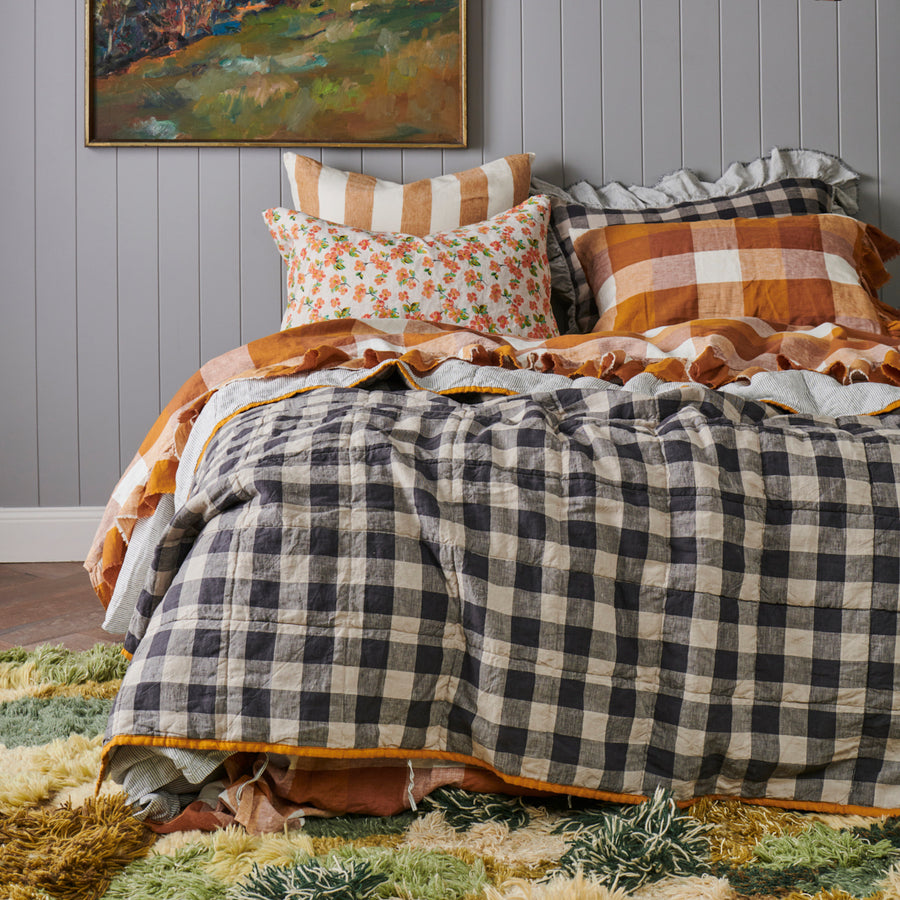 Society of Wanderers Licorice/ Pinstripe Double Sided Quilt