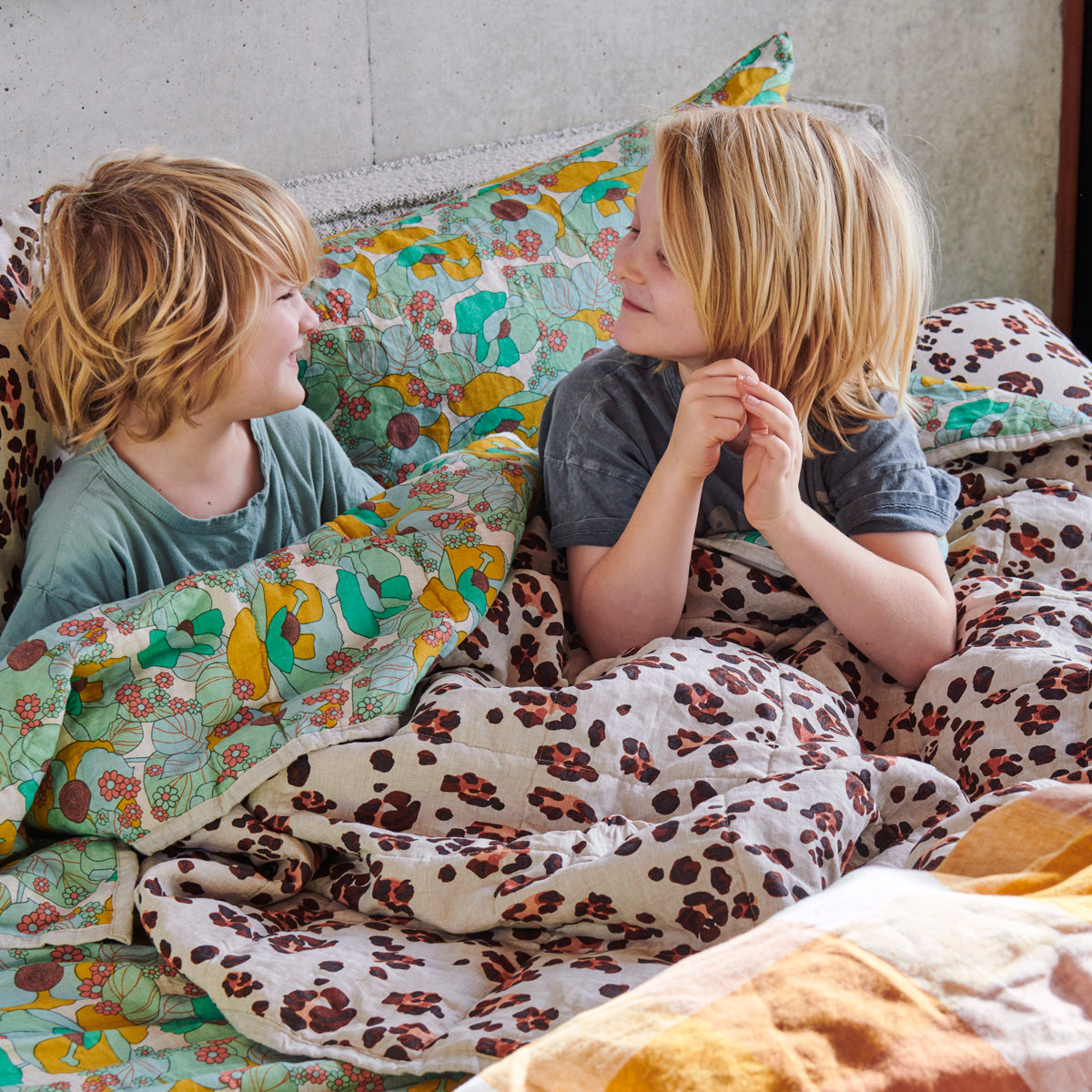 Society Of Wanderers Leopard Sunday Double Sided Quilt French Linen society-of-wanderers-leopard-sunday-double-sided-quilt-french-linen