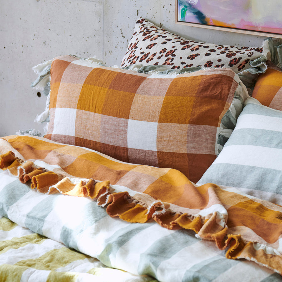 Society Of Wanderers Biscuit Full Ruffle Pillowcase Set