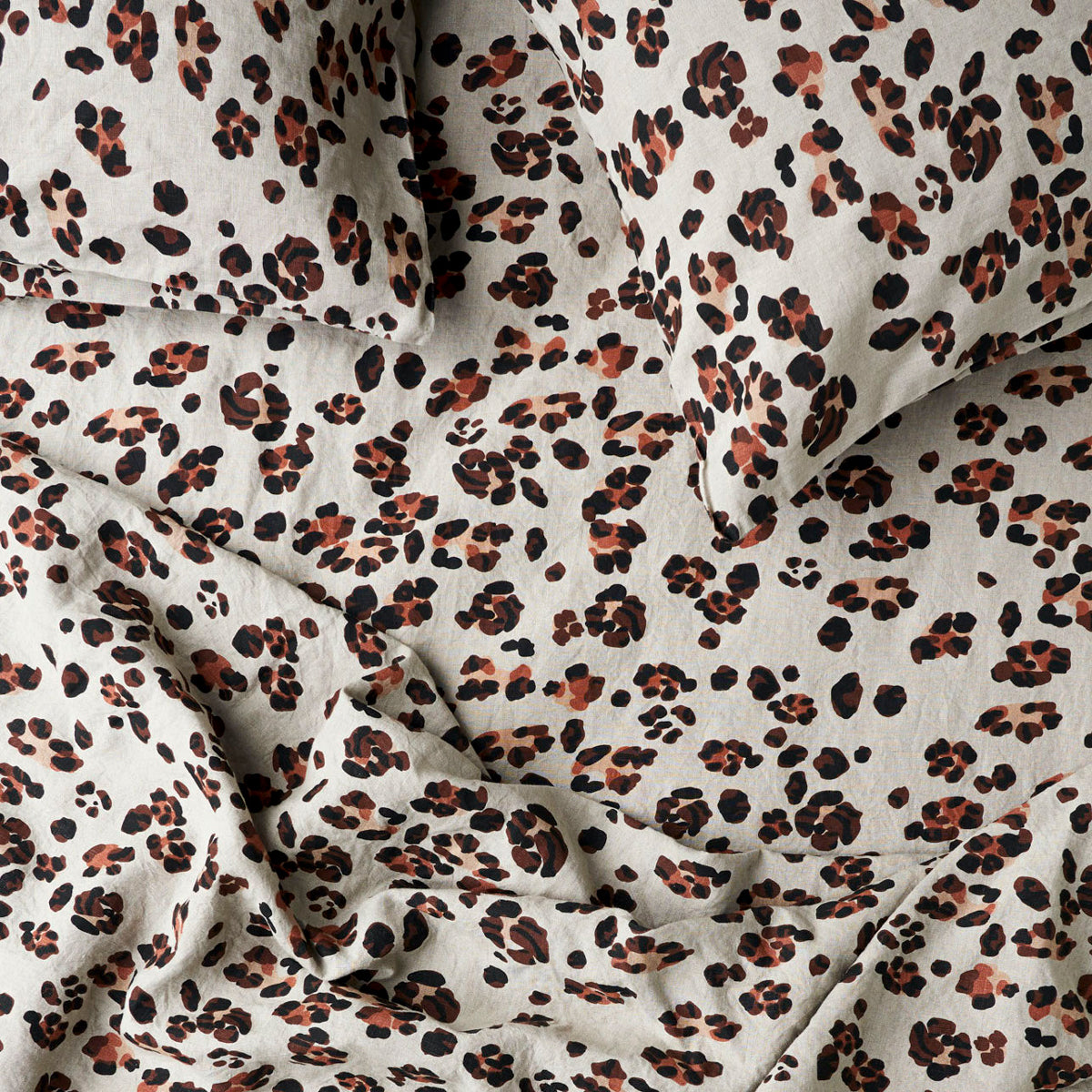 Society of Wanderers Leopard Flat Sheet French Linen 