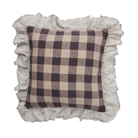 Thumbnail for Society of Wanderers Licorice Gingham Full Ruffle Cushion 50 X 50 cm