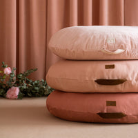 Thumbnail for Nobodinoz Sahara floor cushion • velvet bloom pink