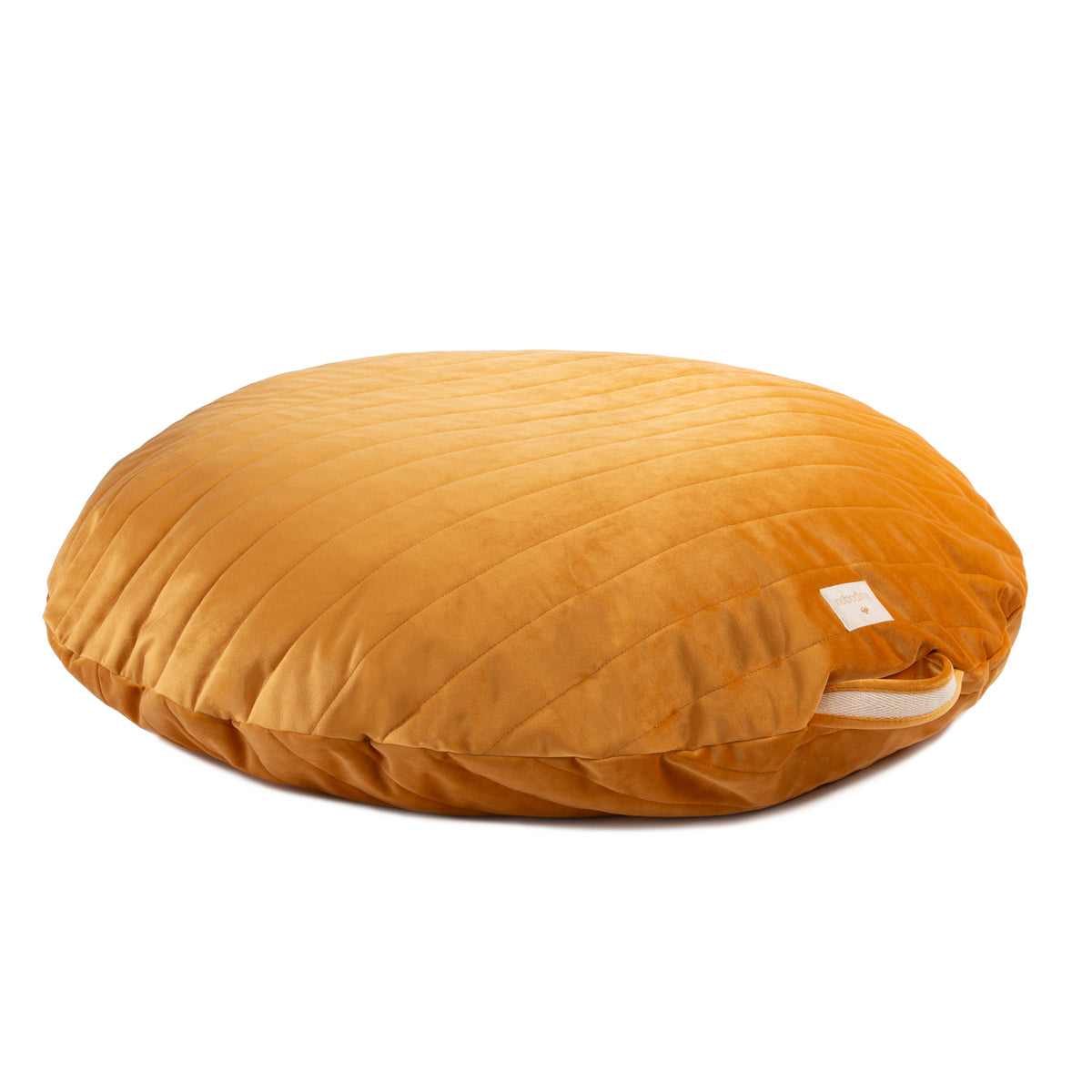 Nobodinoz Sahara floor cushion • velvet farniente yellow