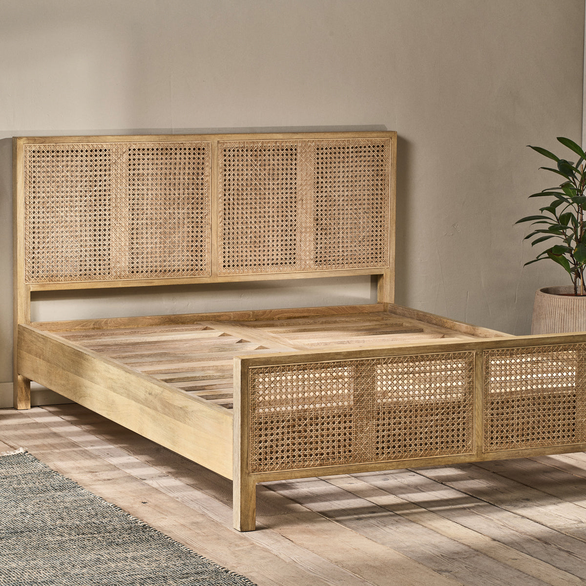 Pre-Order Nkuku Saharsa Cane & Mango Wood Bed