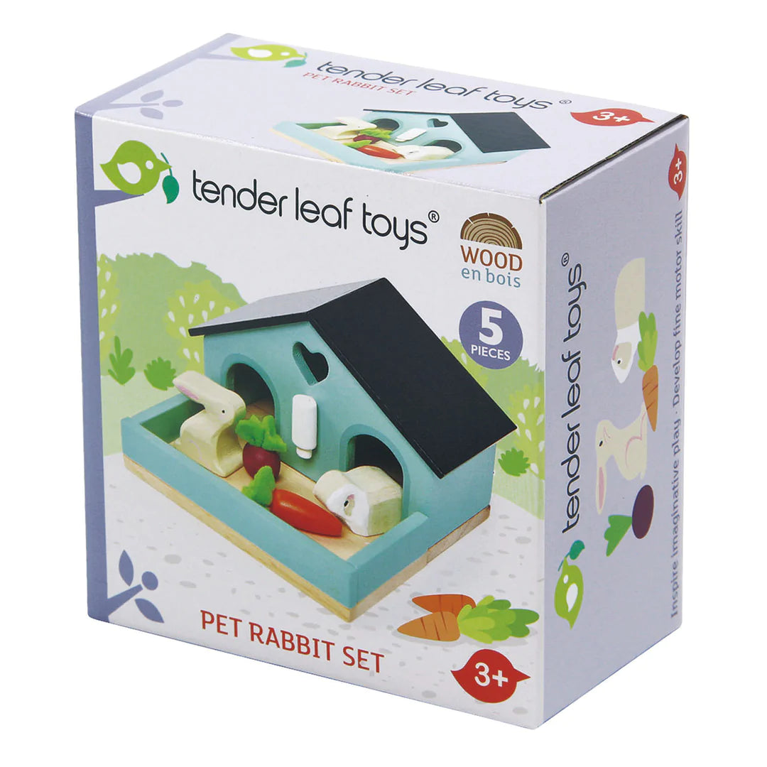 Tender Leaf Toys Wooden Pet Rabbit Set Dollhouse accessories