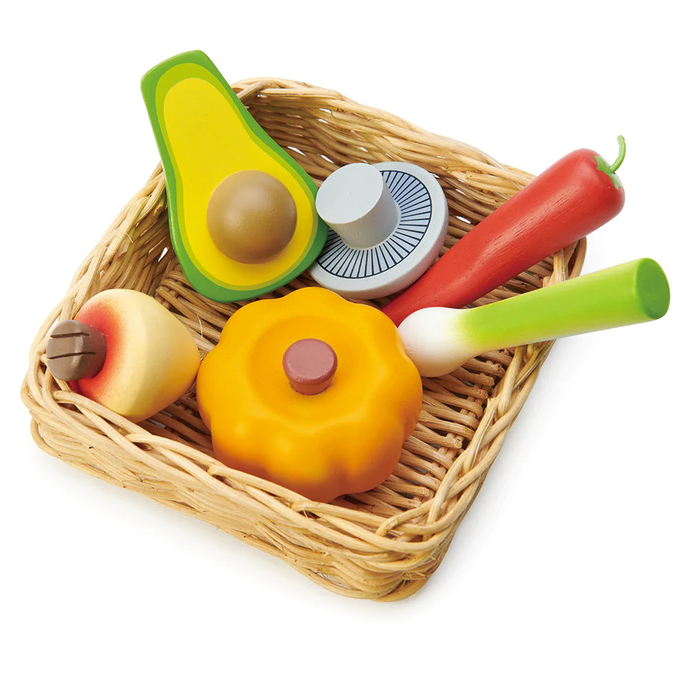 Tender Leaf Vegie Basket Wooden Toy Food