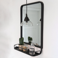 Thumbnail for Wall Mirror With Mini Shelf Black