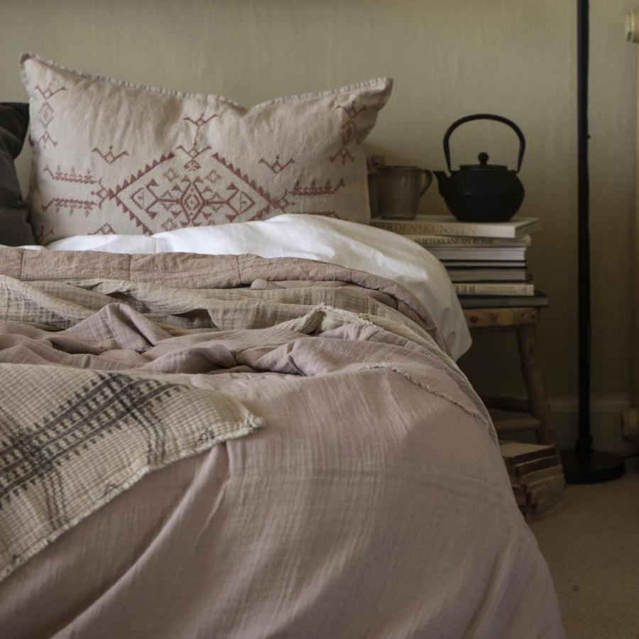 IB Laursen Vintage Quilt Double Bedspread Burned Rose 6209-78