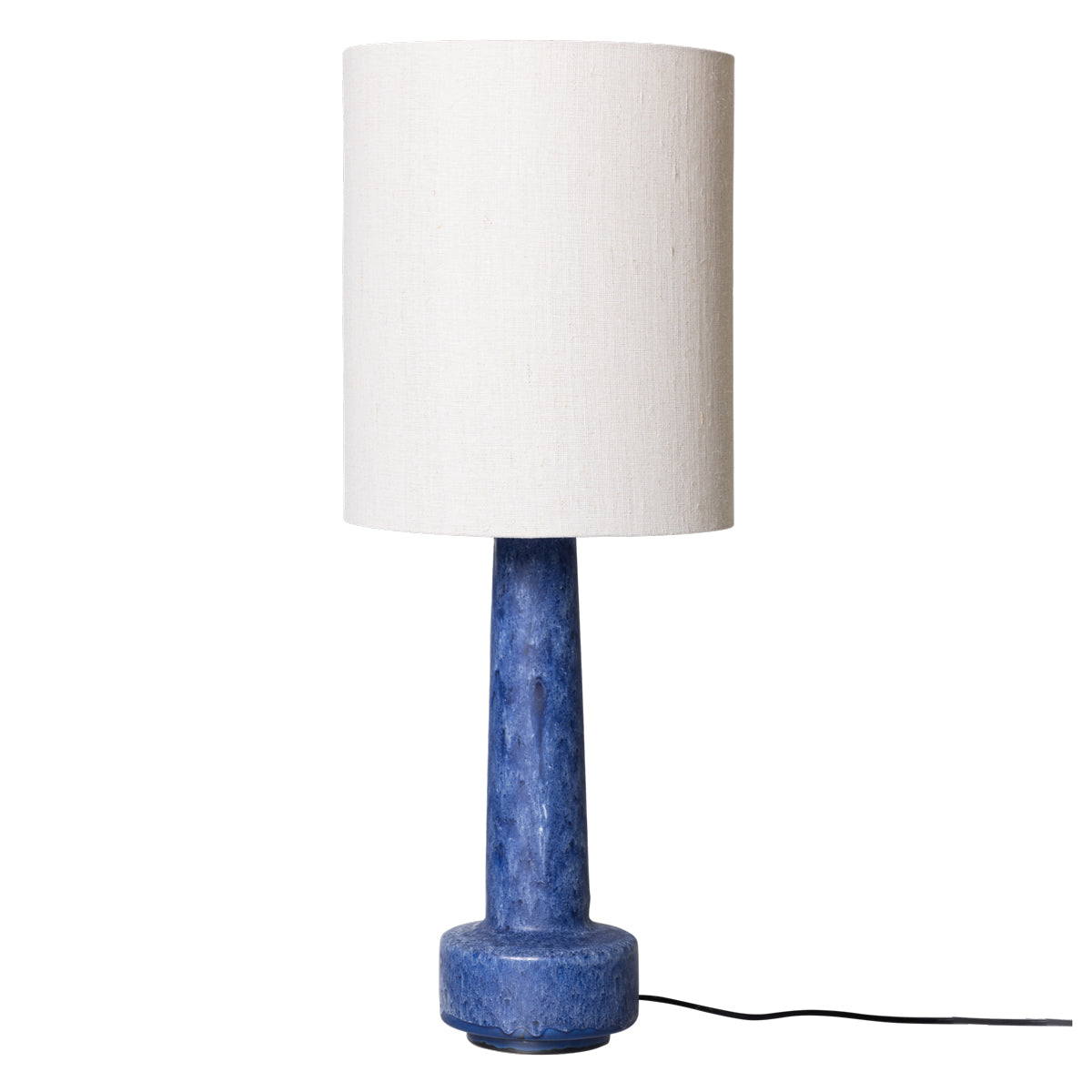 Retro Stoneware Lamp Base Blue