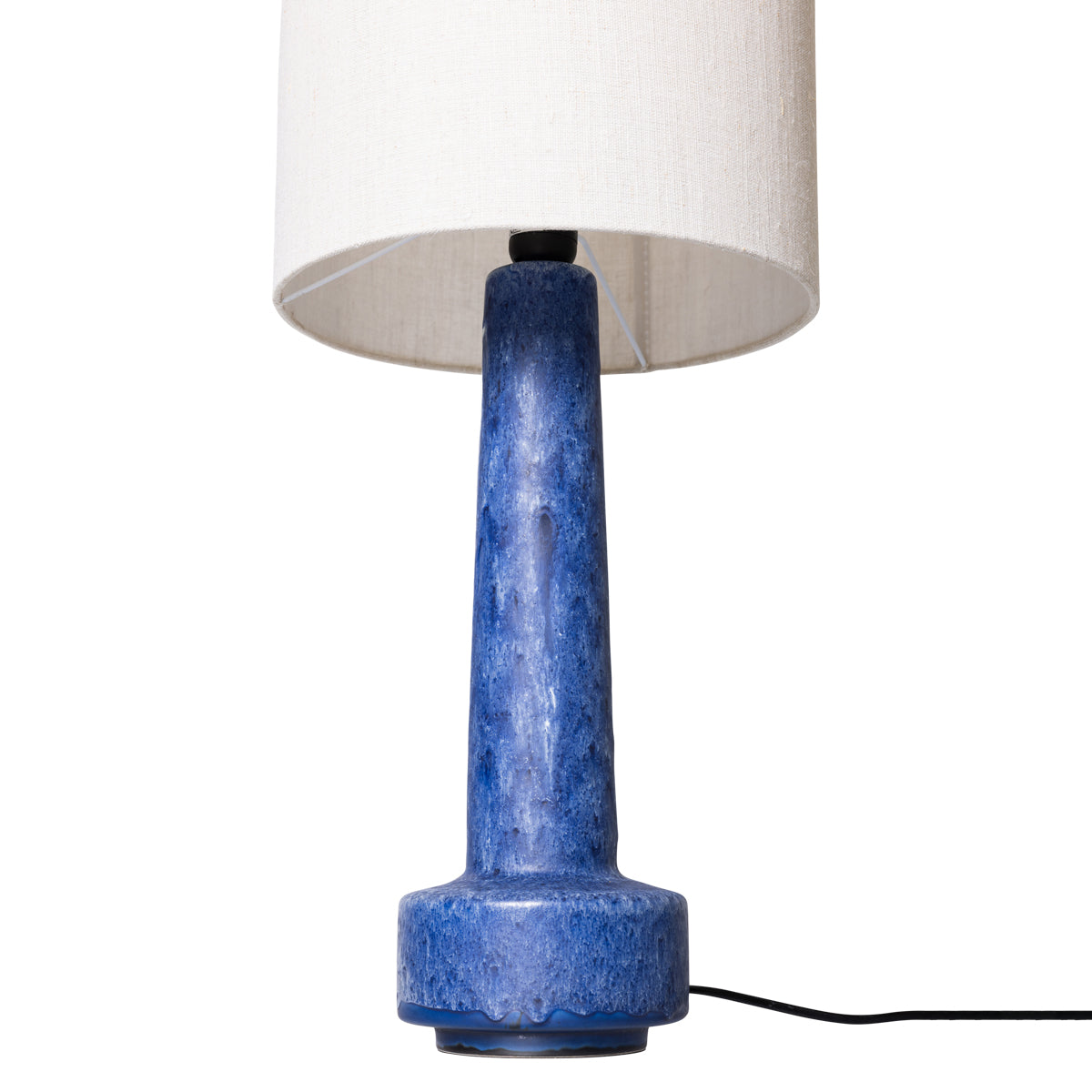 Retro Stoneware Lamp Base Blue
