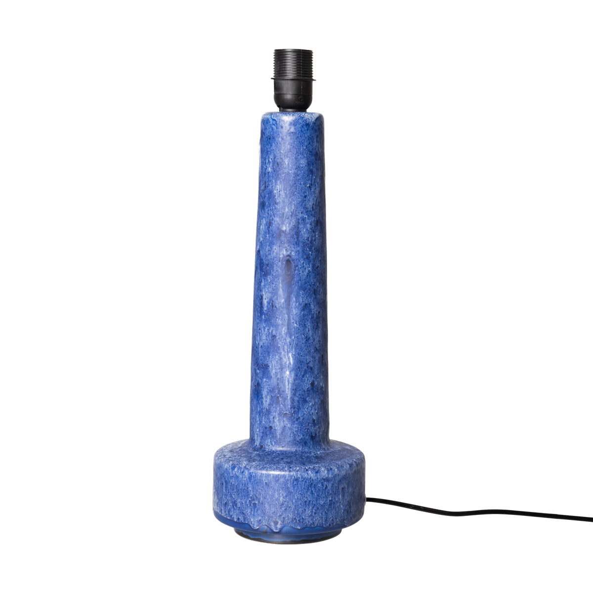 Retro Stoneware Lamp Base Blue