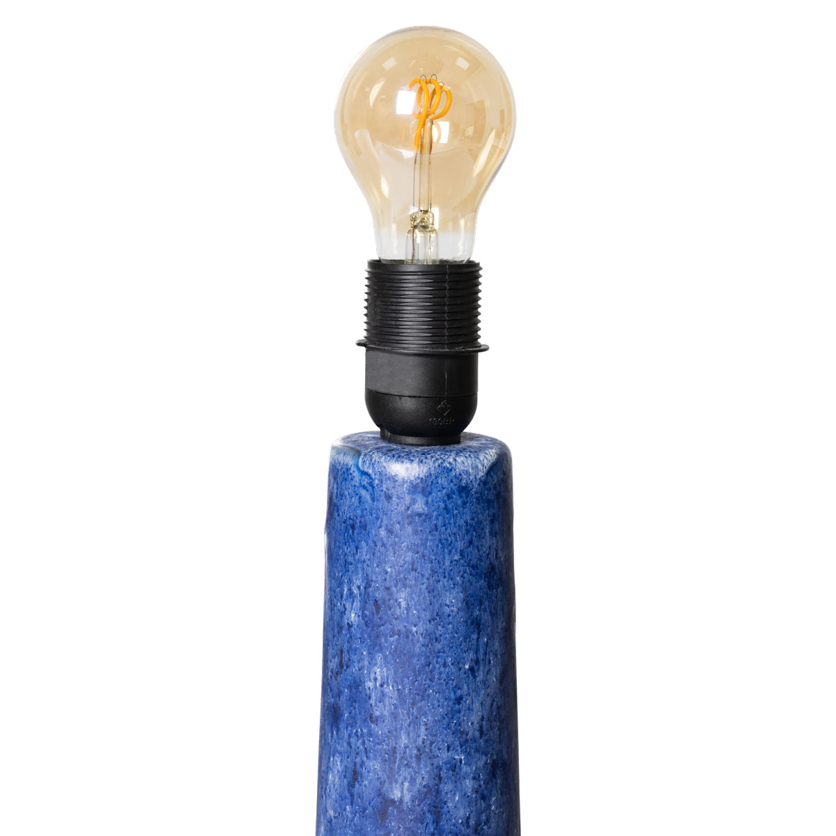 Retro Stoneware Lamp Base Blue
