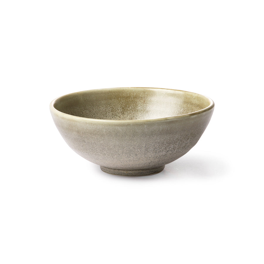 HK Living home chef ceramics: salad bowl rustic green/grey ACE6833