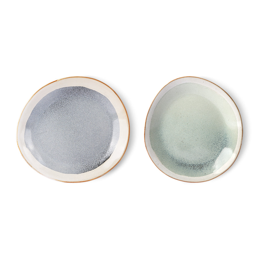 70's Ceramics Side Plate Mist set of 2