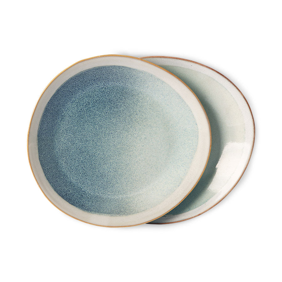 70's Ceramics Side Plate Mist set of 2