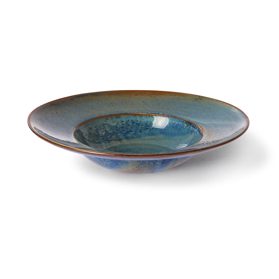 home chef ceramics: pasta plate rustic blue