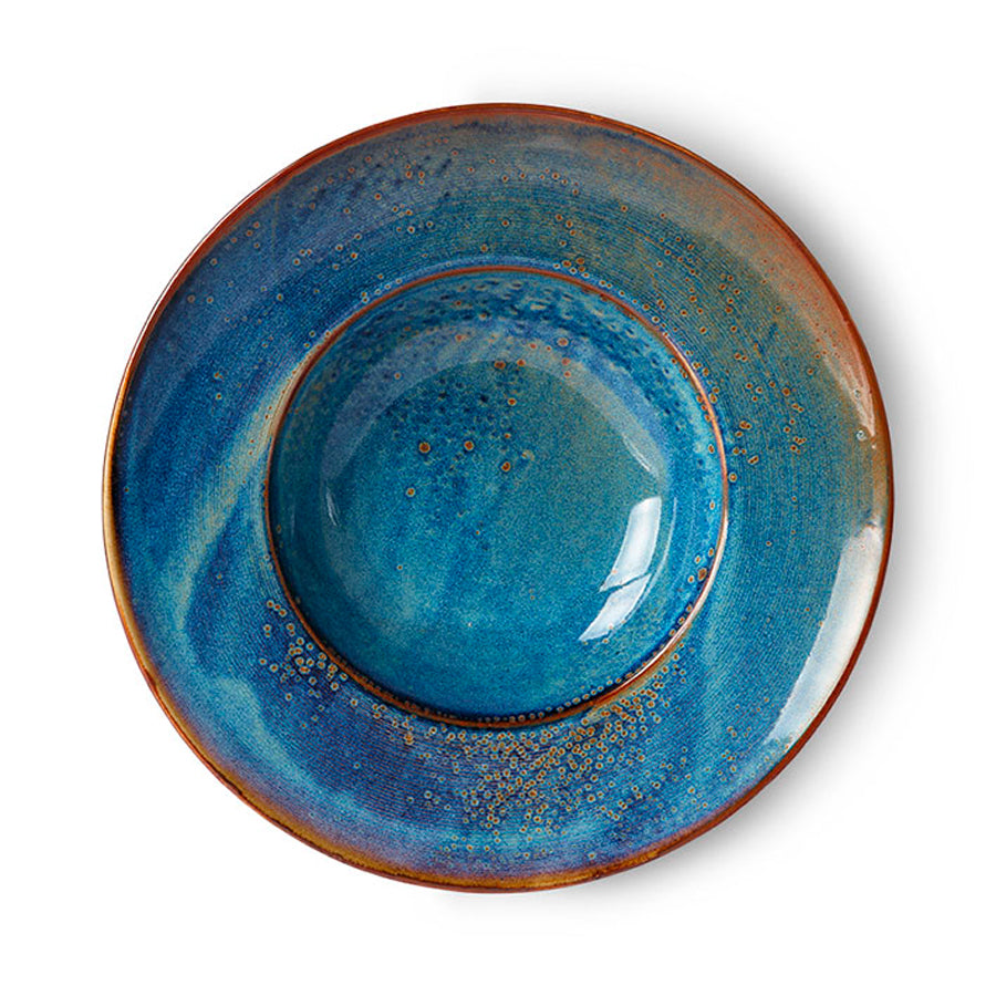 home chef ceramics: pasta plate rustic blue